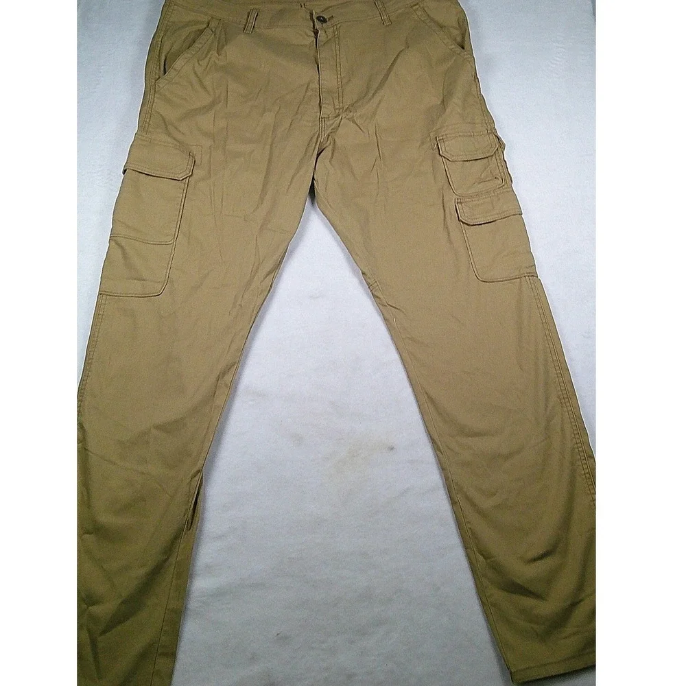 Wrangler‎ Regular Taper Cargo Pants Mens 40x32 Tan Khaki Stretch 70SYWBA